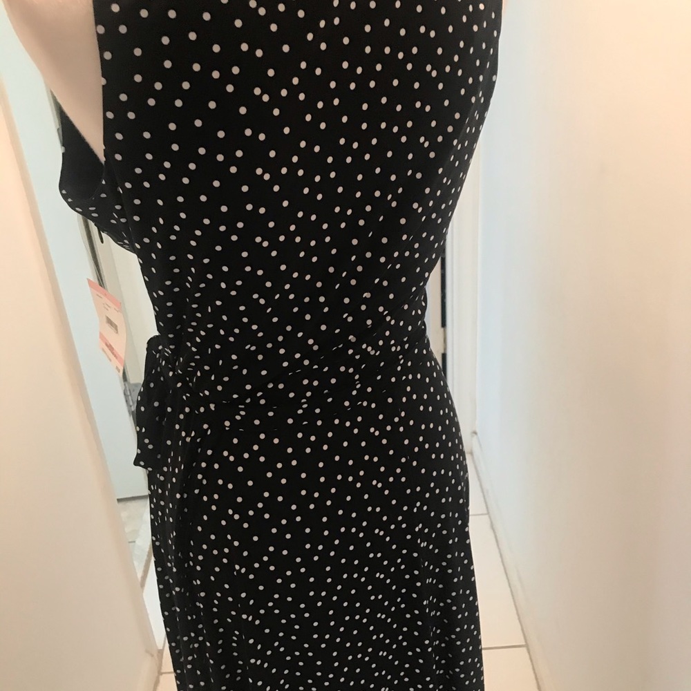 NWT Anne Klein Black & White Polka Dot  Dress 10 - Picture 3 of 4